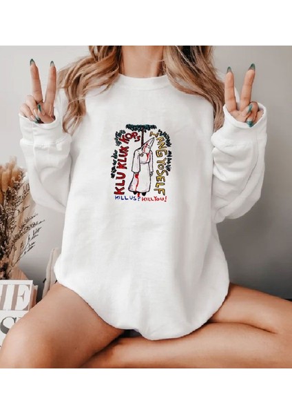 Premium Oversize Kesim Uzun Kollu Baskılı Sweatshirt
