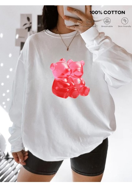 Premium Oversize Kesim Uzun Kollu Baskılı Sweatshirt