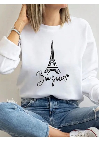 Premium Oversize Kesim Uzun Kollu Baskılı Sweatshirt