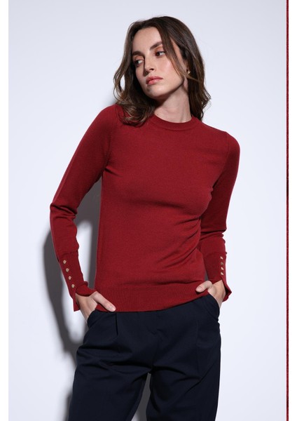 Bordo Basic Kadın Triko Kazak fiyatları