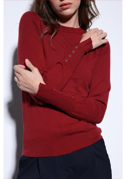 Bordo Basic Kadın Triko Kazak fırsatları