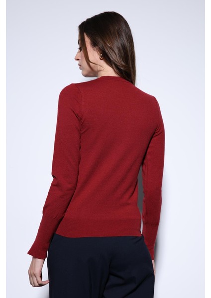 Bordo Basic Kadın Triko Kazak indirimleri