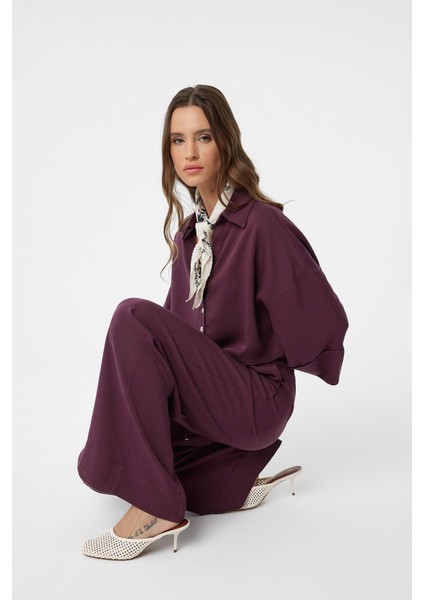 Bordo Relaxed Kadın Pantolon fırsatları