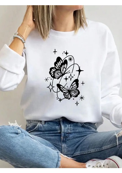 Premium Oversize Kesim Uzun Kollu Baskılı Sweatshirt