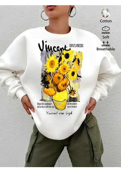 Premium Oversize Kesim Uzun Kollu Baskılı Sweatshirt