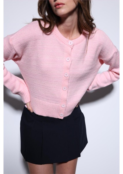 Pudra Yırtmaçlı Örgü Triko Kadın Kazak fırsatları