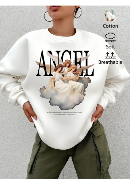 Premium Oversize Kesim Uzun Kollu Baskılı Sweatshirt