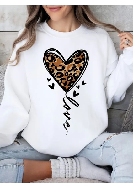 Premium Oversize Kesim Uzun Kollu Baskılı Sweatshirt
