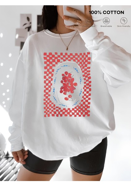 Premium Oversize Kesim Uzun Kollu Baskılı Sweatshirt