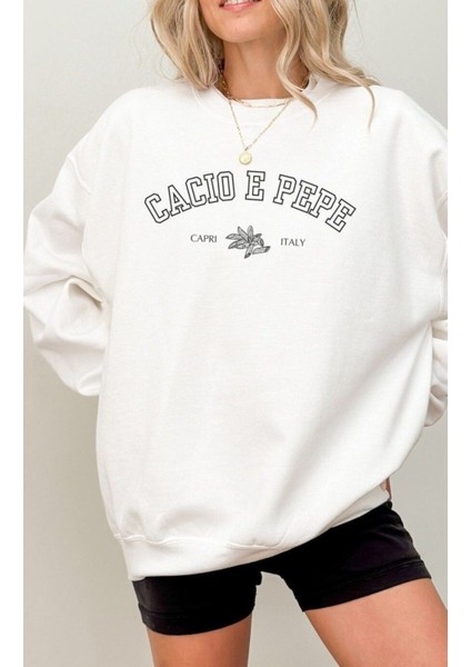 Premium Oversize Kesim Uzun Kollu Baskılı Sweatshirt