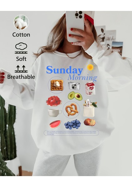 Premium Oversize Kesim Uzun Kollu Baskılı Sweatshirt