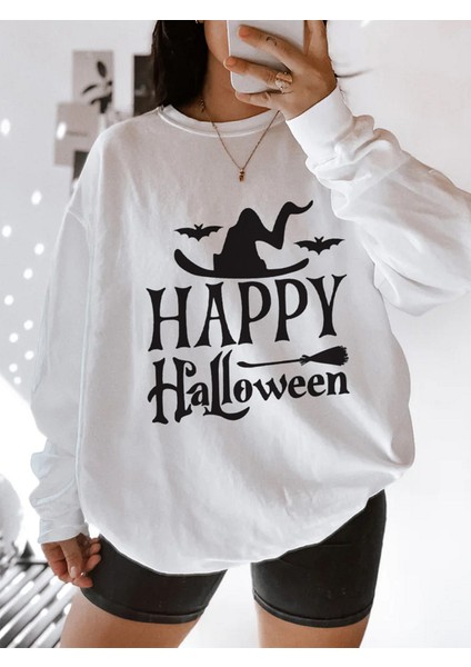 Premium Oversize Kesim Uzun Kollu Baskılı Sweatshirt