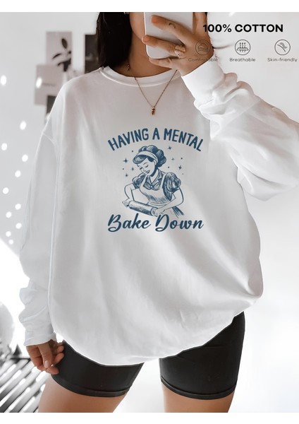 Premium Oversize Kesim Uzun Kollu Baskılı Sweatshirt