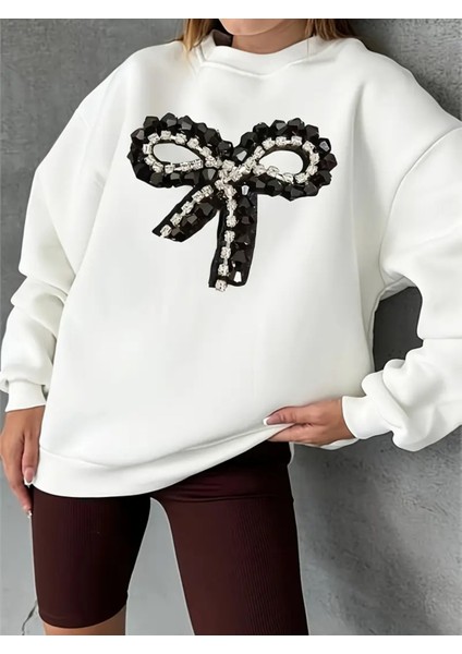 Premium Oversize Kesim Uzun Kollu Baskılı Sweatshirt