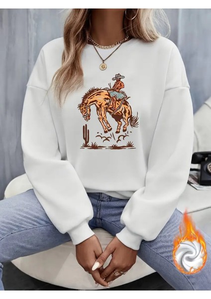 Premium Oversize Kesim Uzun Kollu Baskılı Sweatshirt