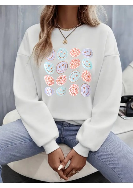 Premium Oversize Kesim Uzun Kollu Baskılı Sweatshirt