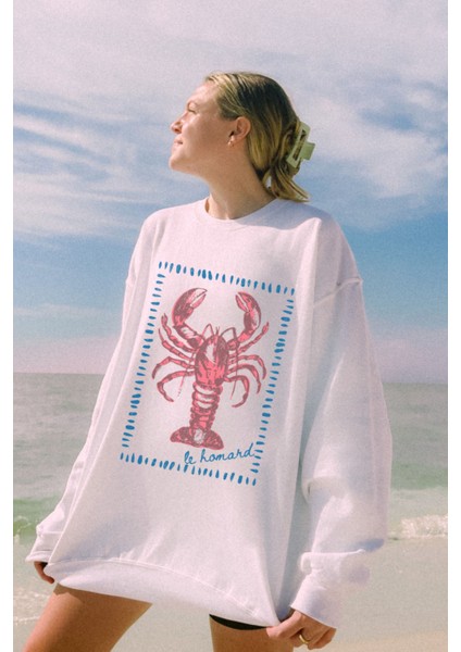 Premium Oversize Kesim Uzun Kollu Baskılı Sweatshirt