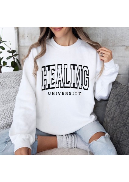 Premium Oversize Kesim Uzun Kollu Baskılı Sweatshirt