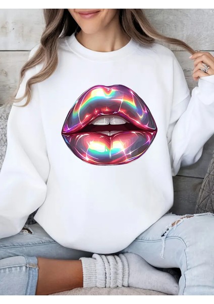 Premium Oversize Kesim Uzun Kollu Baskılı Sweatshirt