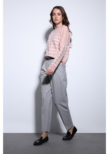 Pembe Çizgili Triko Kazak fiyatları