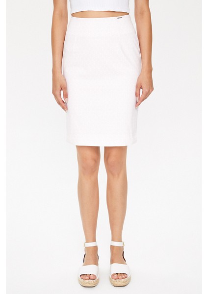 Puantiyeli Diz Üstü, Düz Dar Etek 81118 fiyatları