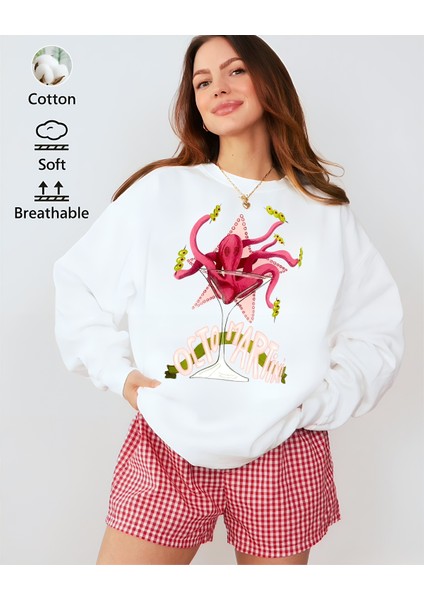 Premium Oversize Kesim Uzun Kollu Baskılı Sweatshirt