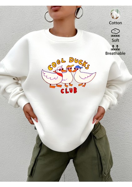 Premium Oversize Kesim Uzun Kollu Baskılı Sweatshirt