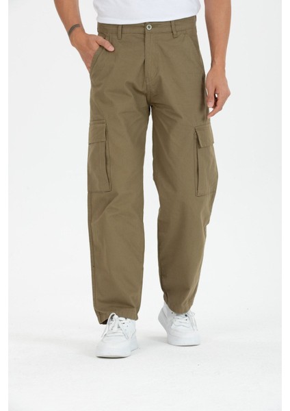Erkek Kargo Cep Bol Paça Kahve Baggy Pantolon fiyatları
