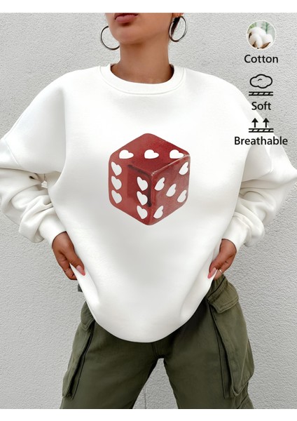 Premium Oversize Kesim Uzun Kollu Baskılı Sweatshirt