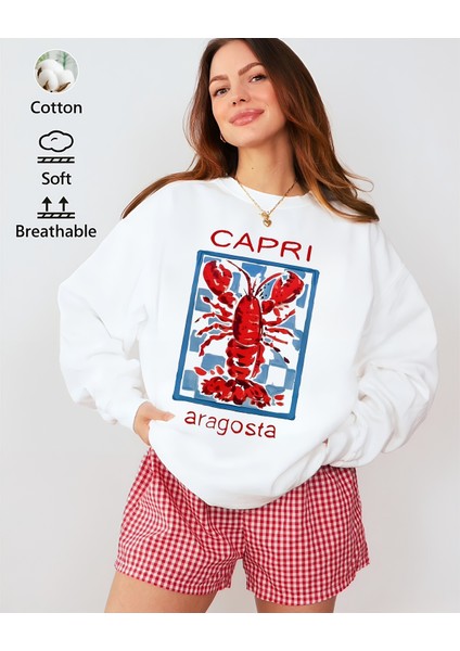 Premium Oversize Kesim Uzun Kollu Baskılı Sweatshirt