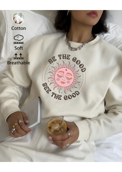 Premium Oversize Kesim Uzun Kollu Baskılı Sweatshirt