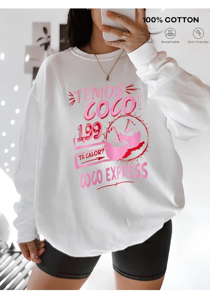 Premium Oversize Kesim Uzun Kollu Baskılı Sweatshirt