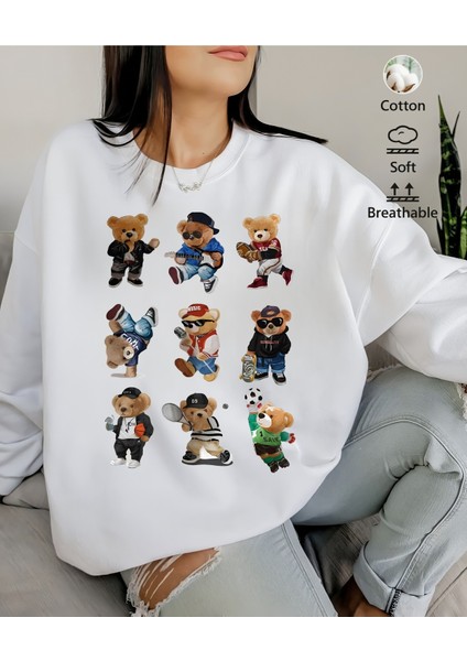 Premium Oversize Kesim Uzun Kollu Baskılı Sweatshirt