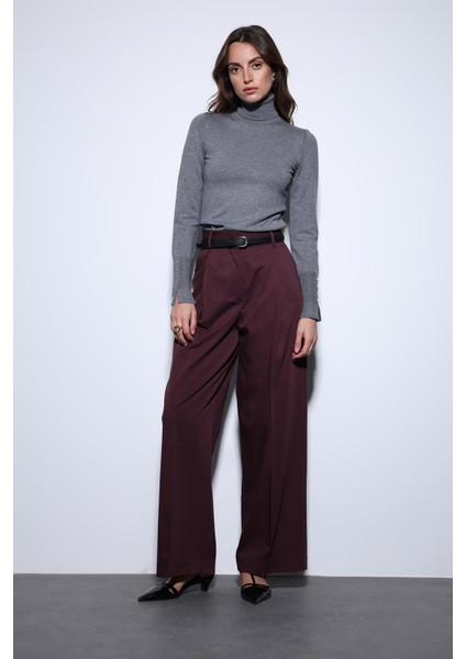 Gri Dik Yaka Triko Kazak fiyatları