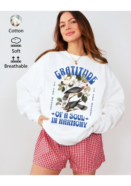 Premium Oversize Kesim Uzun Kollu Baskılı Sweatshirt