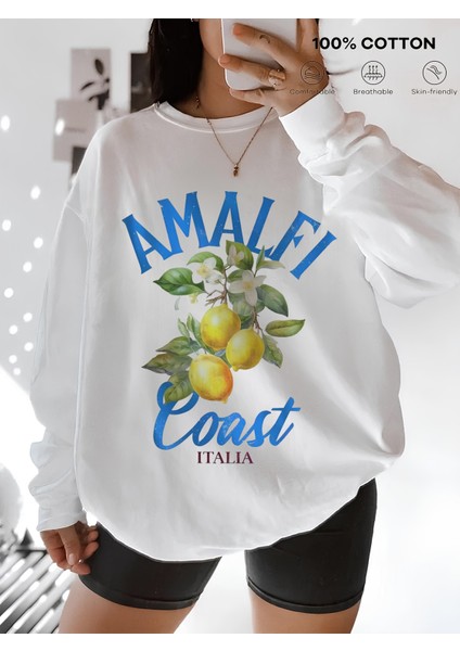 Premium Oversize Kesim Uzun Kollu Baskılı Sweatshirt