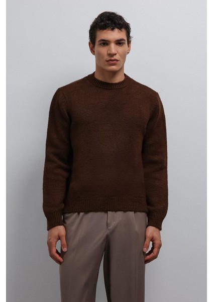 Kahve Yumuşak Dokulu Erkek Kazak fiyatları