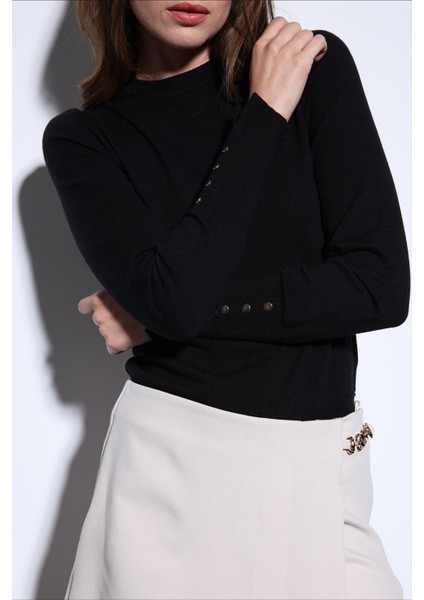 Siyah Basic Kadın Triko Kazak fırsatları