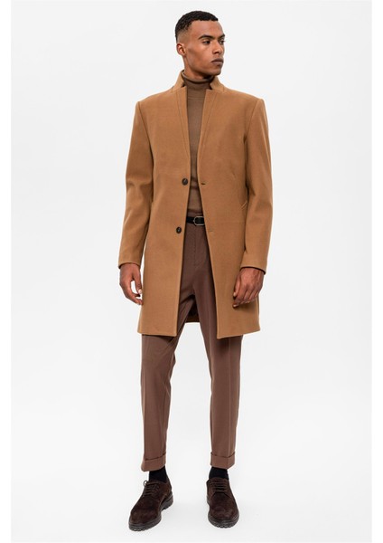 Camel Hakim Yaka Erkek Kaban