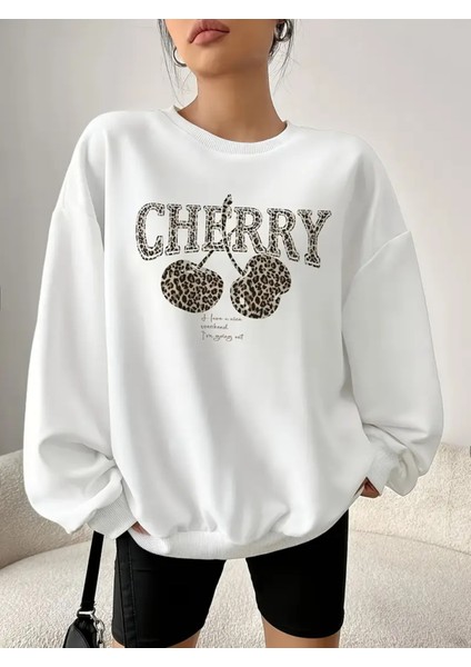 Premium Oversize Kesim Uzun Kollu Baskılı Sweatshirt
