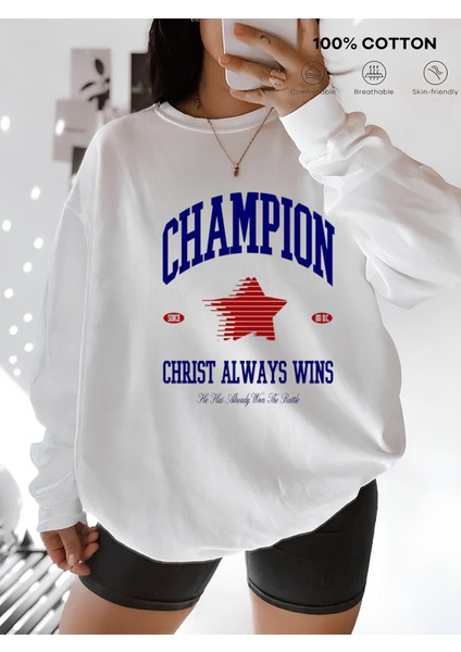 Premium Oversize Kesim Uzun Kollu Baskılı Sweatshirt