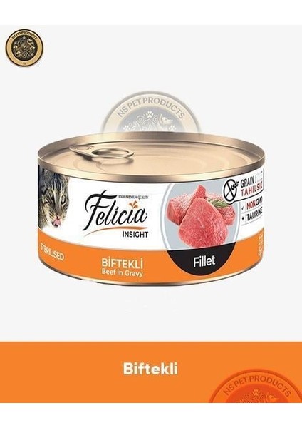 Kısırlaştırılmış Biftekli Fileto Yetişkin Kedi Konservesi 6X85GR modelleri