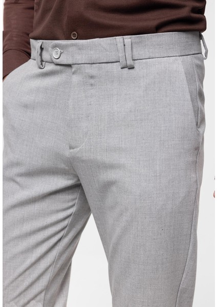 Açık Gri Erkek Slim Fit Kumaş Pantolon fırsatları