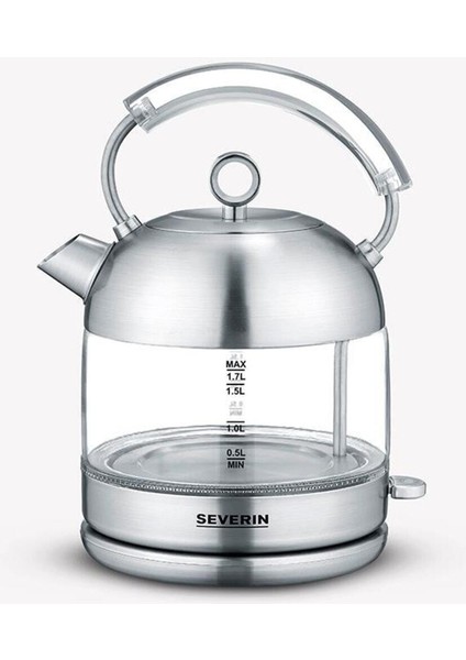 Paslanmaz Çelik Cam Su Isıtıcı, Şık ve Dayanıklı, Gri Renk