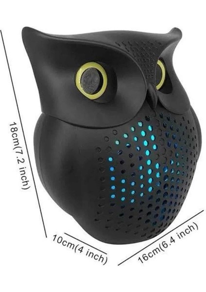 Siyah Bluetooth Hoporlör Baykuş Speaker Bluetooth 5.0 Bağlantılı fırsatları