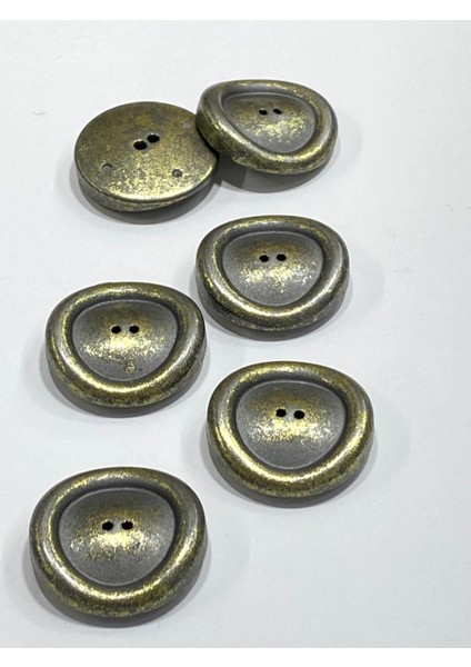 Italyan Trençkot Kaban Düğmesi / Oksit Gold / 3 cm / 6 Lı Set fiyatları