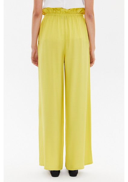 Açık Zeytin Yeşili Bol Kesim Beli Lastikli Pantolon 41369