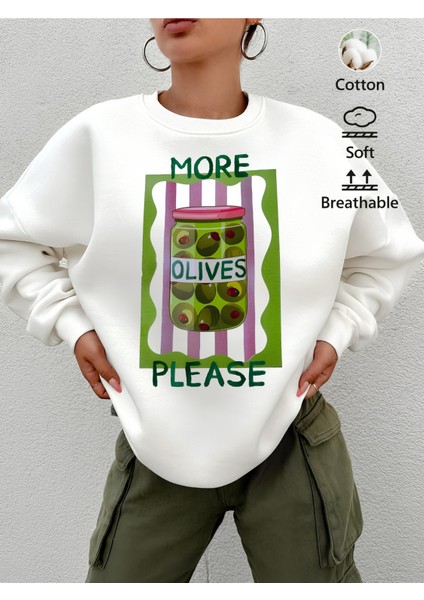 Premium Oversize Kesim Uzun Kollu Baskılı Sweatshirt