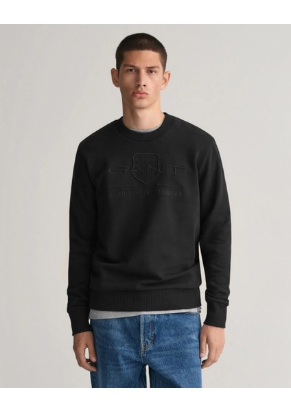 Bisiklet Yaka Logolu Regular Sweatshirt