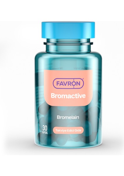 Bromactive Bromelain ve Sindirim Enzimleri Içeren Takviye Edici Gıda 30 Kapsül